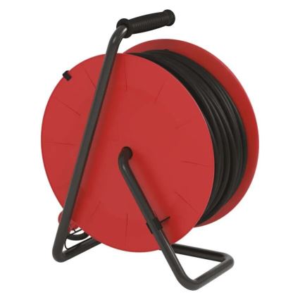 Rallonge sur tambour avec 4 prises 50m rouge IP44