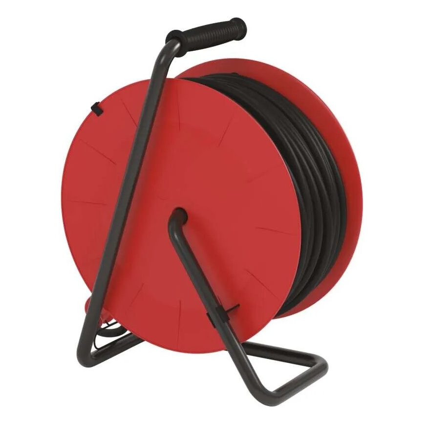 Rallonge sur tambour avec 4 prises 50m rouge IP44