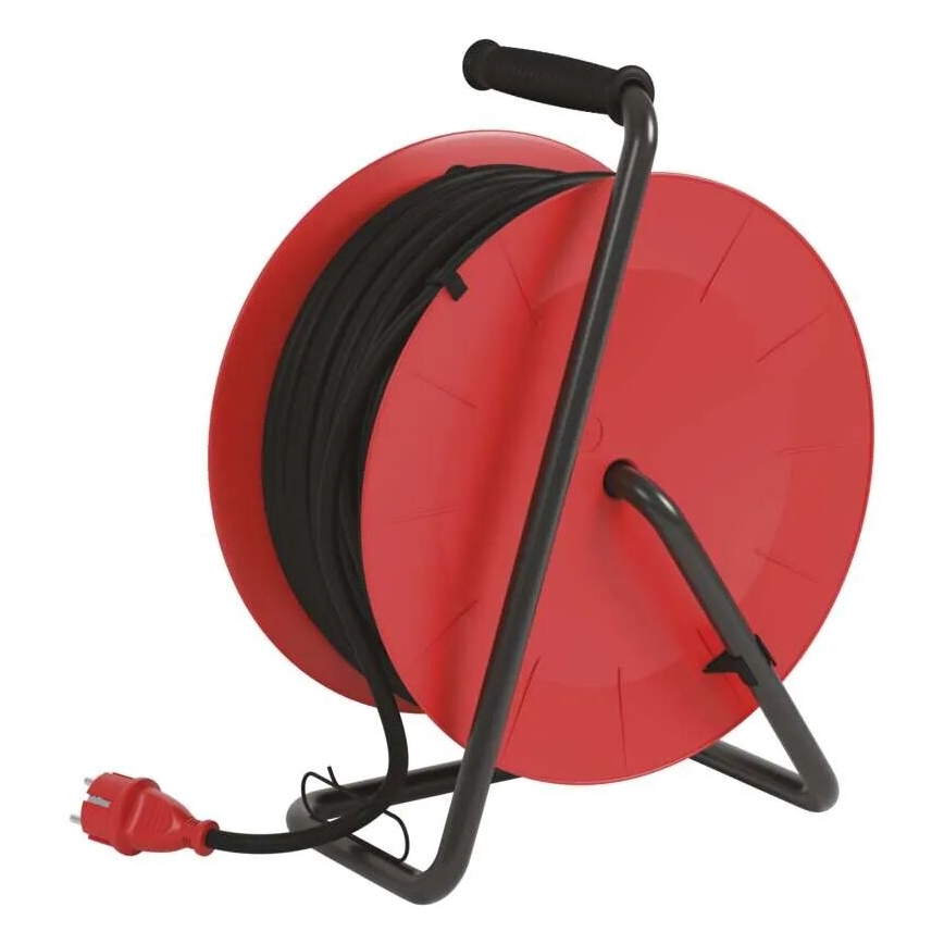 Rallonge sur tambour avec 4 prises 50m rouge IP44