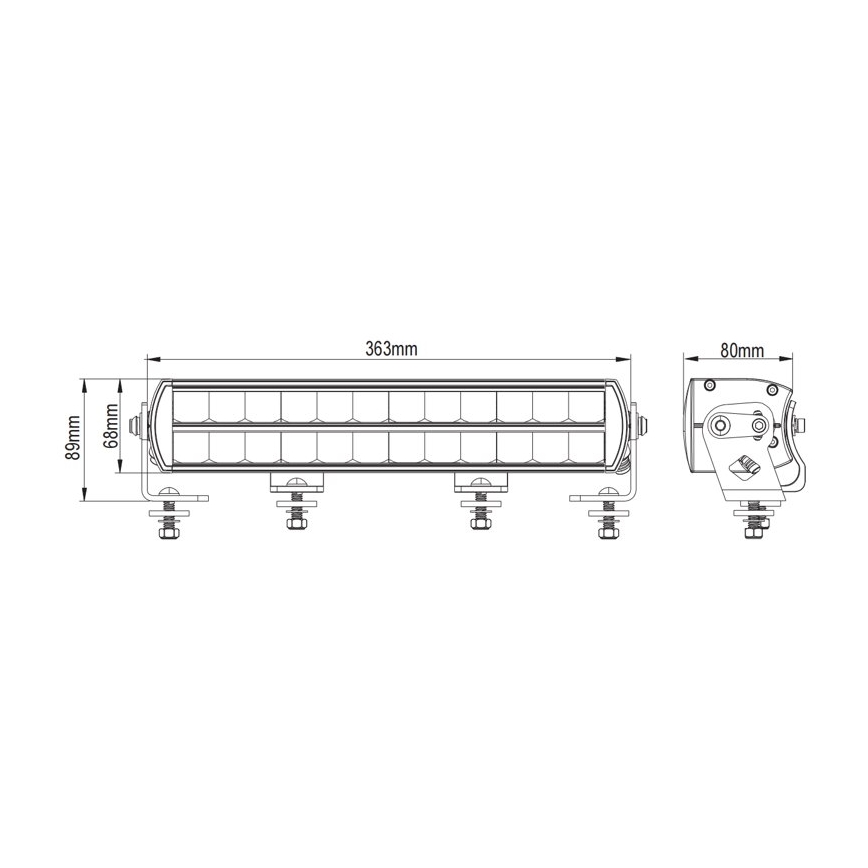 Rampe d'éclairage pour voitures BLACK OFF ROAD LED/120W/9-36V IP69 6000K
