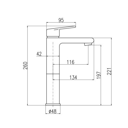 RAV Slezák CO130.0 - Mitigeur pour lavabo COLORADO 26 cm chrome brillant