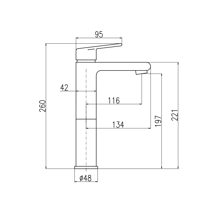 RAV Slezák CO130.0 - Mitigeur pour lavabo COLORADO 26 cm chrome brillant
