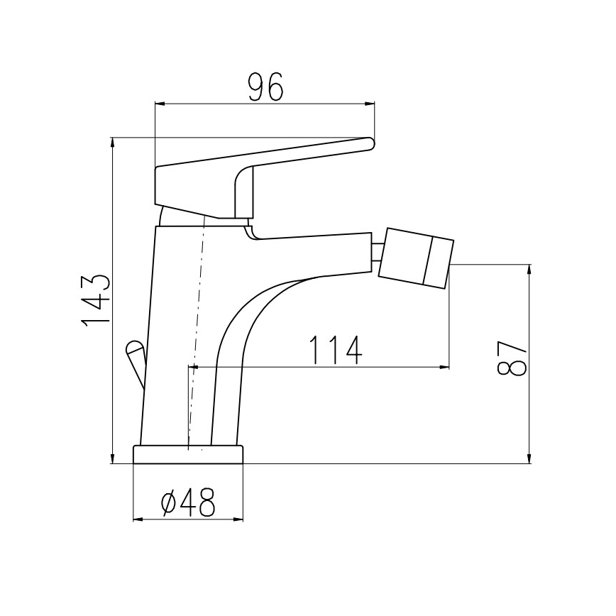 RAV Slezák CO145.0 - Mitigeur pour bidet + bonde COLORADO 14,3 cm chromé brillant