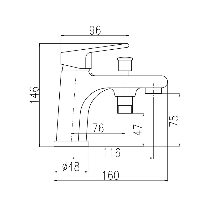 RAV Slezák CO148.0 - Mitigeur pour baignoire COLORADO 14,6 cm chrome brillant