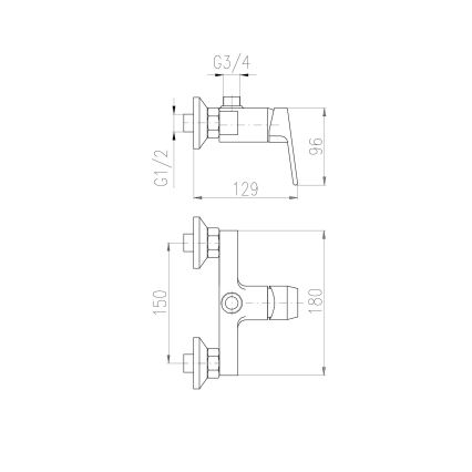 RAV Slezák CO182.5 - Mitigeur de douche COLORADO, finition chrome brillant