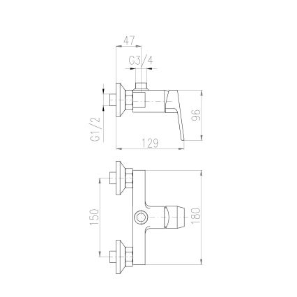 RAV Slezák CO182.5Z - Mitigeur de douche COLORADO finition dorée brillante