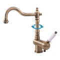 RAV Slezák L508.0/8SM - Mitigeur évier/lavabo LABE RETRO 25,6 cm, laiton vieilli