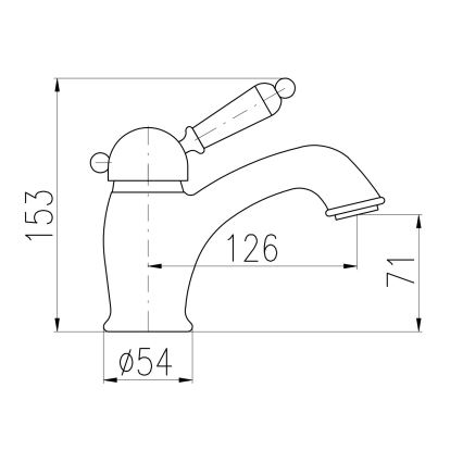 RAV Slezák L526.0CMAT - Mitigeur pour lavabo LABE RETRO 15,3 cm noir mat