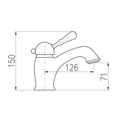 RAV Slezák L527.0SM - Mitigeur pour lavabo + bonde LABE RETRO 15 cm, laiton ancien