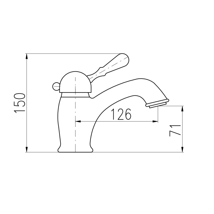 RAV Slezák L527.0SM - Mitigeur pour lavabo + bonde LABE RETRO 15 cm, laiton ancien
