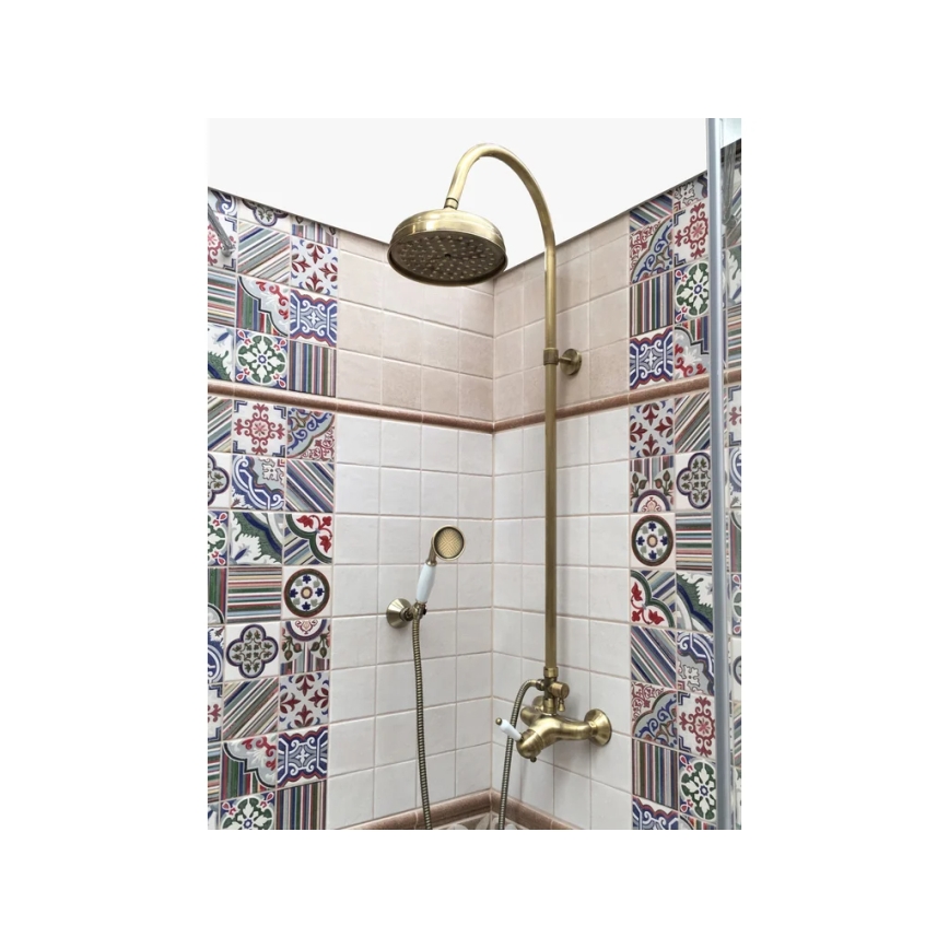 RAV Slezák L581.5/3SM - Ensemble de douche avec mitigeur LABE RETRO en laiton vieilli