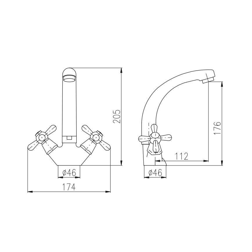 RAV Slezák MK120.0/2 - Mitigeur lavabo MORAVA 20,5 cm, chrome brillant