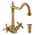 RAV Slezák MK121.0/8SM - Mitigeur évier/lavabo + bonde MORAVA RETRO 22,4 cm, laiton ancien