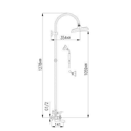 RAV Slezák MK154.5/3 - Ensemble de baignoire MORAVA avec mitigeur, chrome brillant