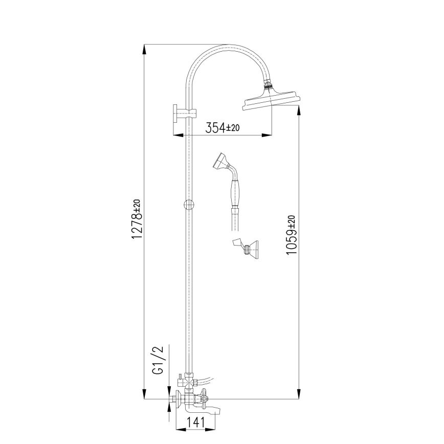 RAV Slezák MK154.5/3 - Ensemble de baignoire MORAVA avec mitigeur, chrome brillant