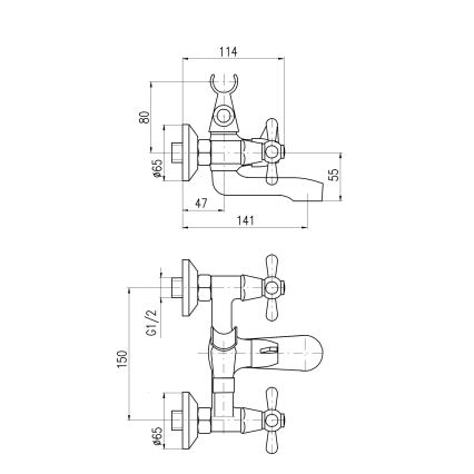 RAV Slezák MK154.5 - Mitigeur de baignoire MORAVA, chrome brillant
