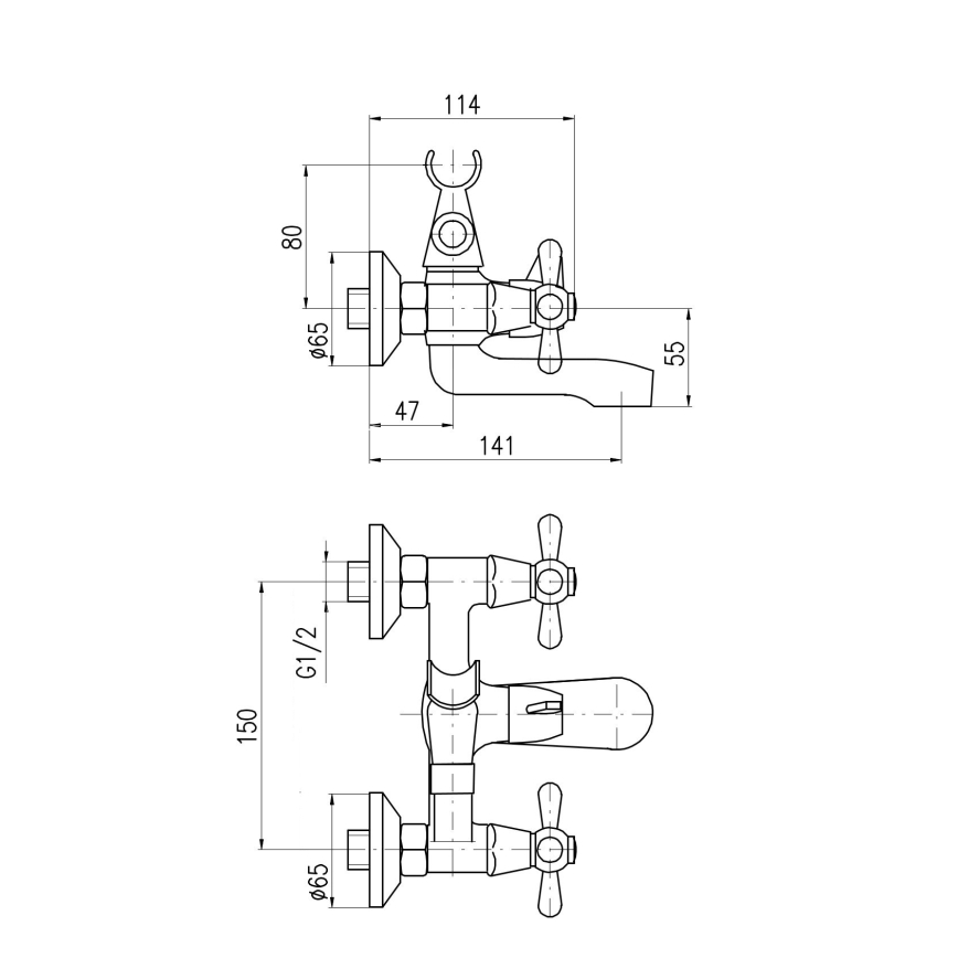 RAV Slezák MK154.5 - Mitigeur de baignoire MORAVA, chrome brillant