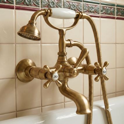 RAV Slezák MK159.5/2SM - Ensemble pour baignoire avec mitigeur MORAVA RETRO, laiton vieilli