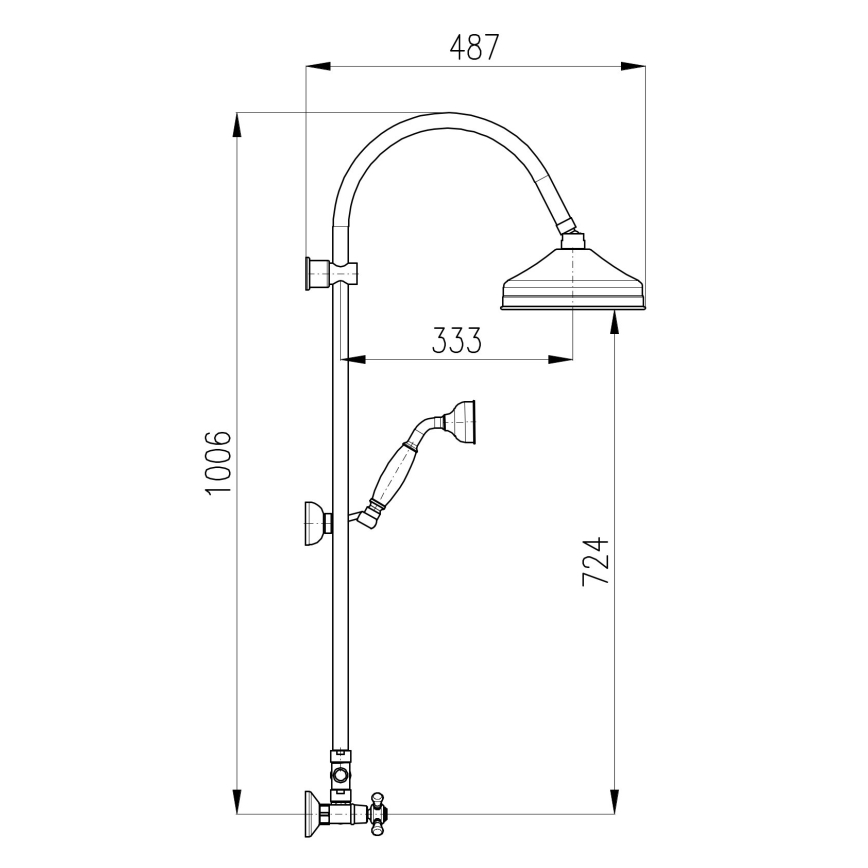 RAV Slezák MK181.5/3SM - Ensemble de douche avec mitigeur MORAVA RETRO, laiton patiné