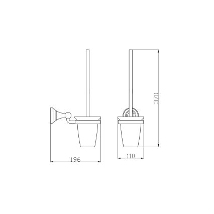 RAV Slezák MKA0500SM - Brosse WC murale MORAVA RETRO finition laiton ancien