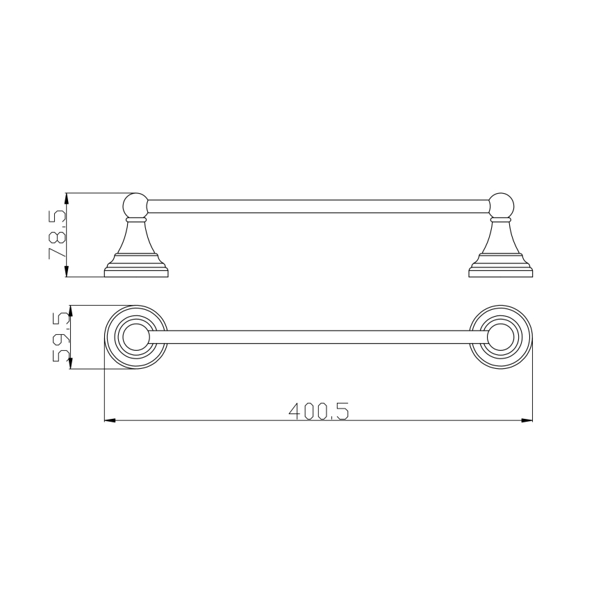 RAV Slezák MKA0701/40SM 40 cm - Porte-serviettes mural MORAVA RETRO 40 cm en laiton patiné