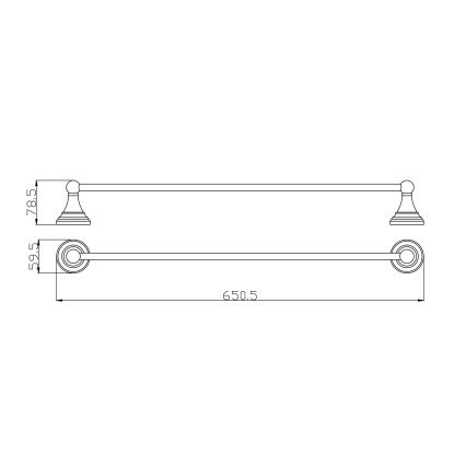 RAV Slezák MKA0701/65SM - Porte-serviettes mural MORAVA RETRO 65 cm, laiton vieilli