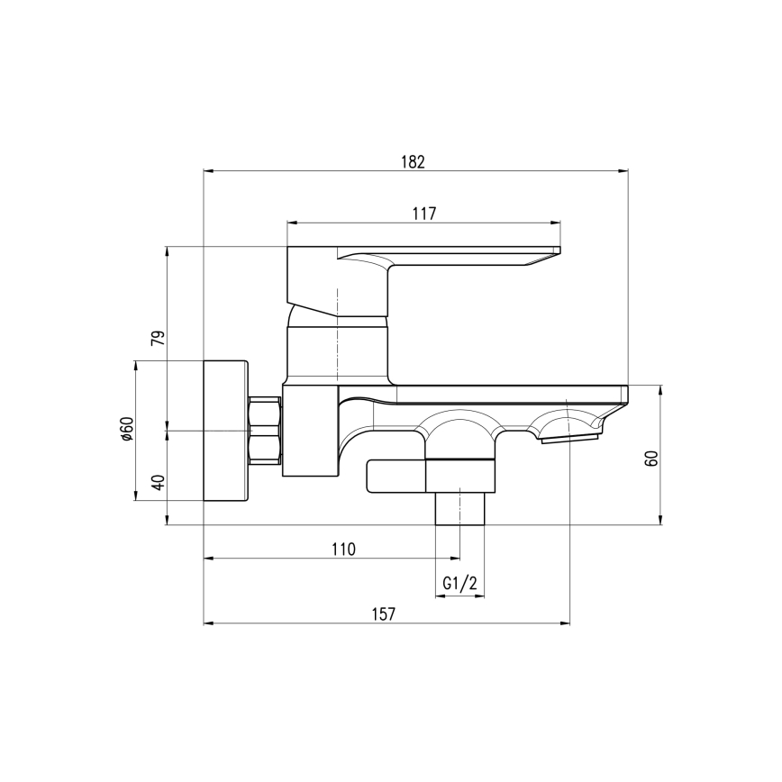 RAV Slezák NL154.5/2CMAT - Kit baignoire avec mitigeur NIL noir mat