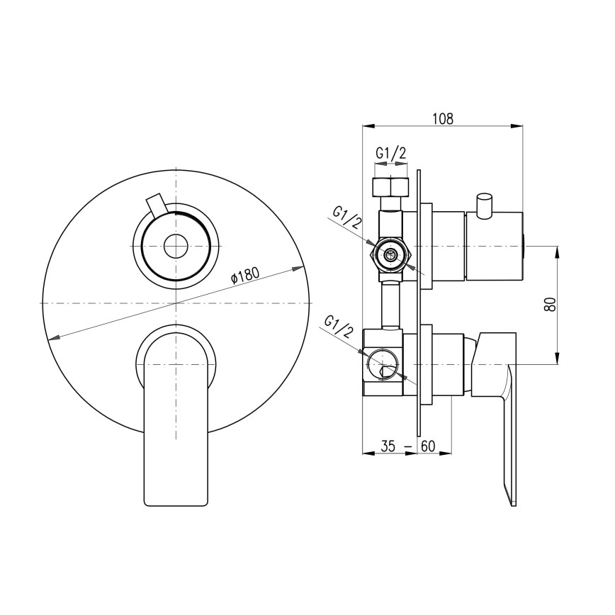RAV Slezák NL187.3 - Mitigeur de douche à encastrer NIL chromé brillant