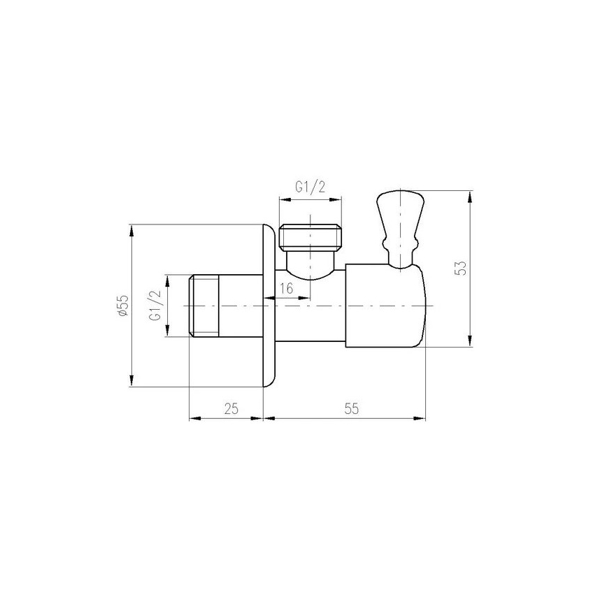 RAV Slezák RV0112 - Robinet d'angle rétro chromé brillant