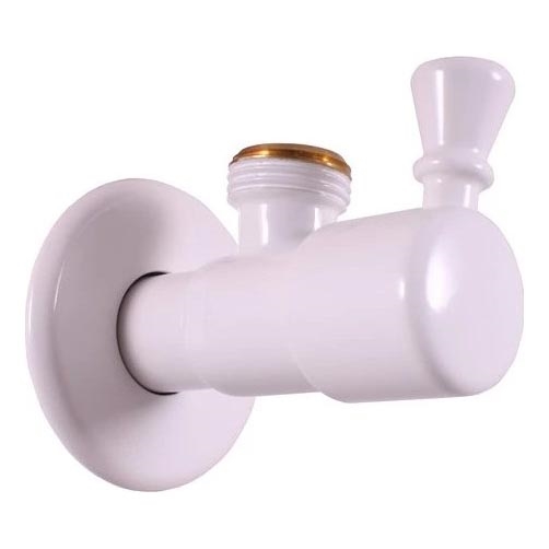 RAV Slezák RV0112B - Robinet d'angle rétro blanc brillant