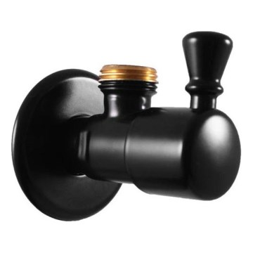 RAV Slezák RV0112CMAT - Robinet d'angle RETRO noir mat