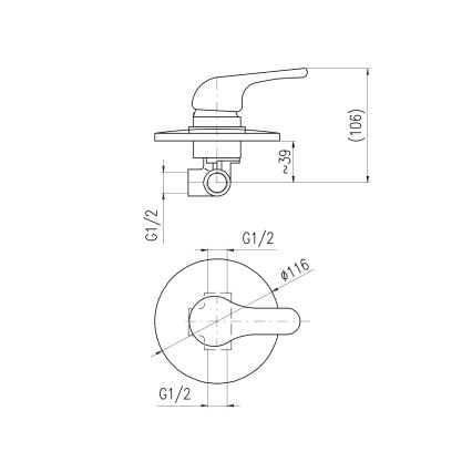 RAV Slezák SA083 - Mitigeur de douche pour installation encastrée SAZAVA chrome brillant