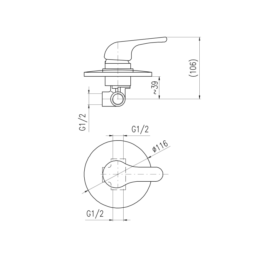 RAV Slezák SA083 - Mitigeur de douche pour installation encastrée SAZAVA chrome brillant