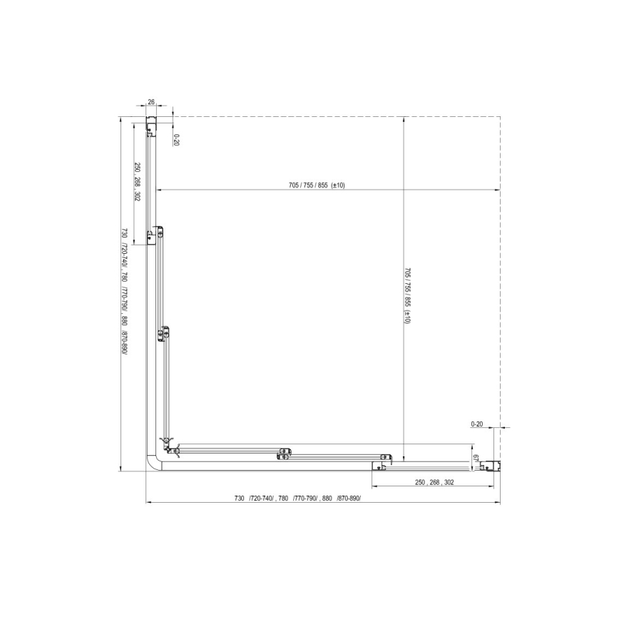 Ravak 15V701R2Z1 - Porte de douche SUPERNOVA 90x198 cm blanche