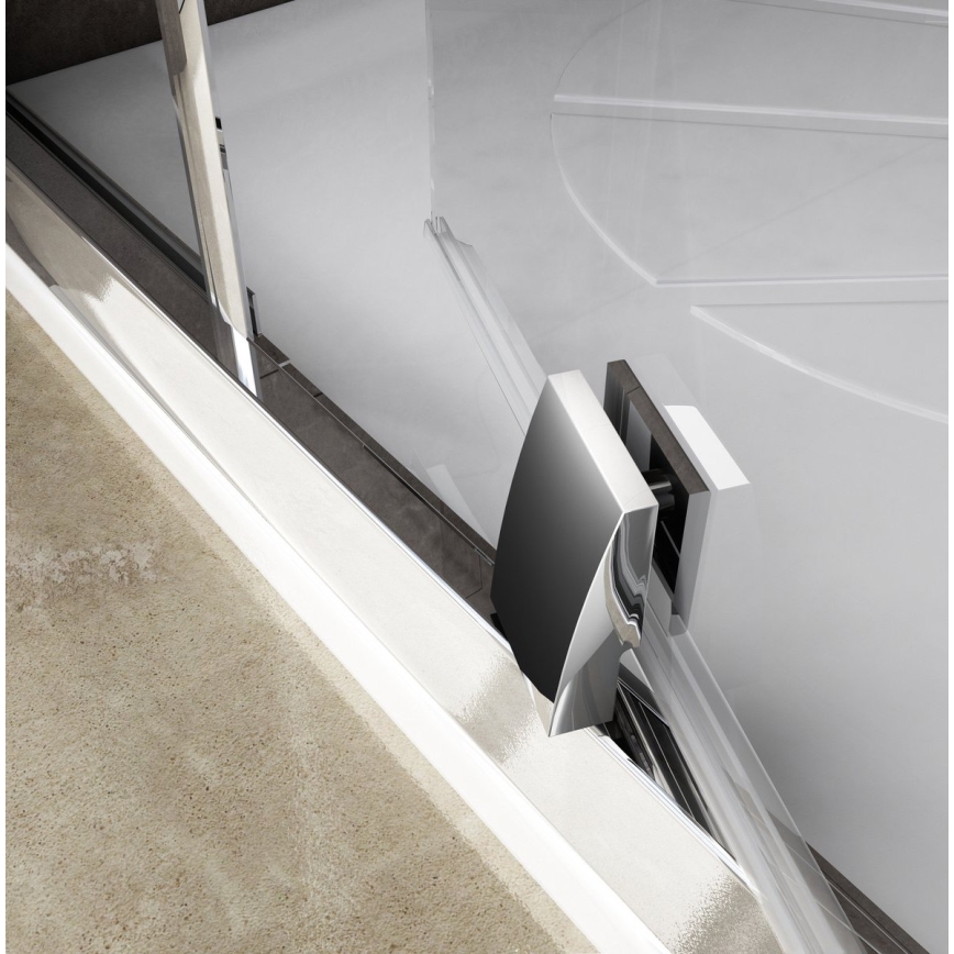 Ravak 37677U00Z1 - Cabine de douche quart de cercle PIVOT, 3 panneaux, 90 x 90 cm, verre satiné