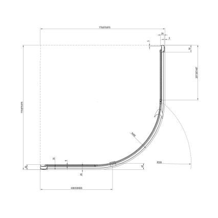 Ravak 37677U00Z1 - Cabine de douche quart de cercle PIVOT, 3 panneaux, 90 x 90 cm, verre satiné