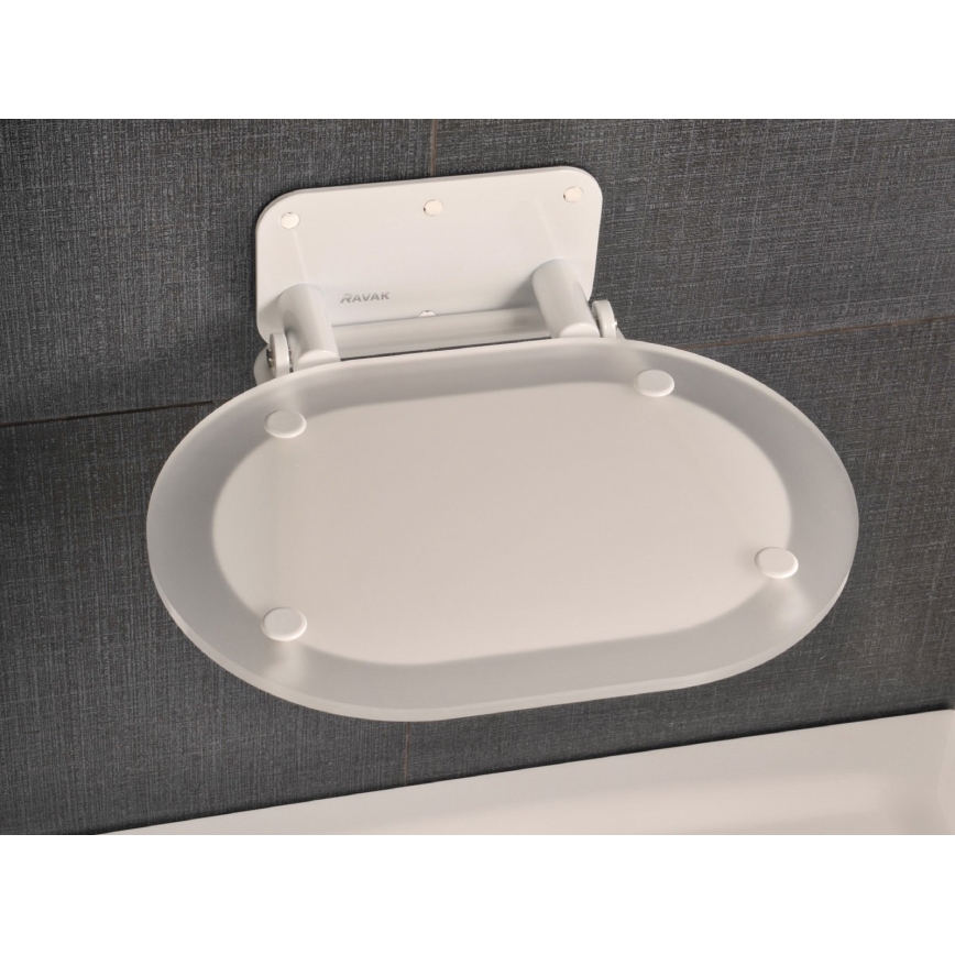 Ravak B8F0000028 - Siège de douche rabattable OVO blanc