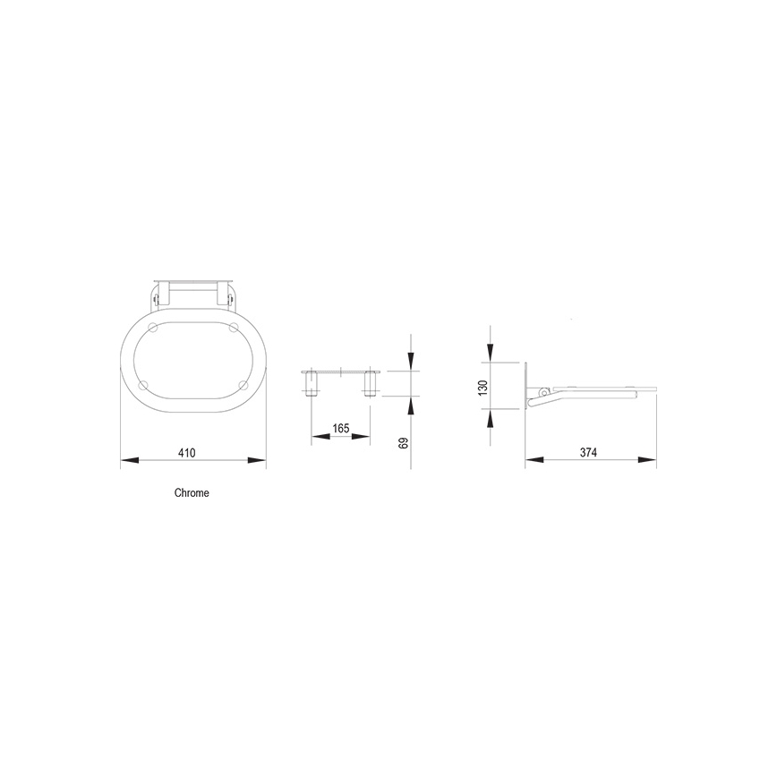 Ravak B8F0000028 - Siège de douche rabattable OVO blanc