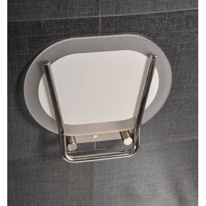 Ravak B8F0000029 - Siège de douche rabattable OVO en inox