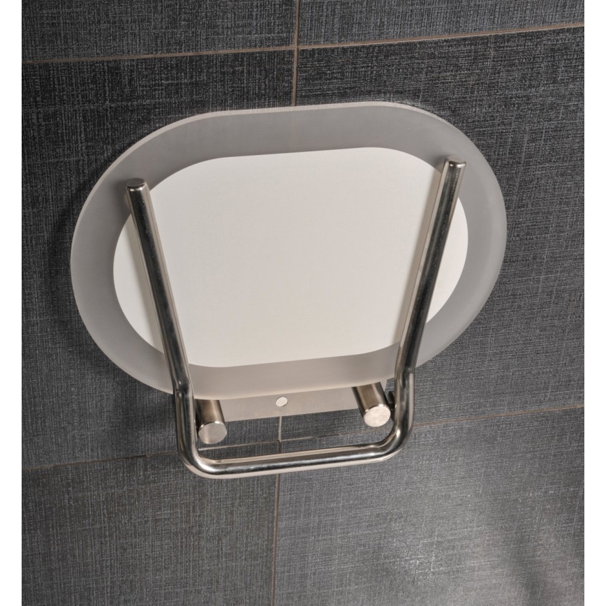 Ravak B8F0000029 - Siège de douche rabattable OVO en inox