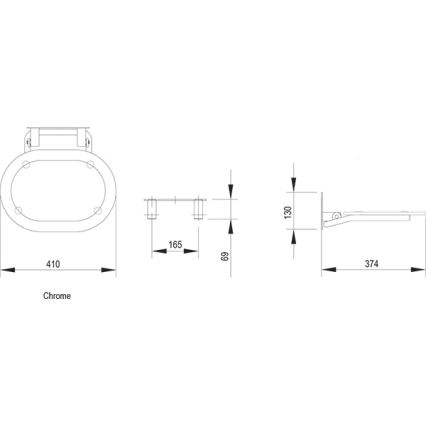 Ravak B8F0000029 - Siège de douche rabattable OVO en inox