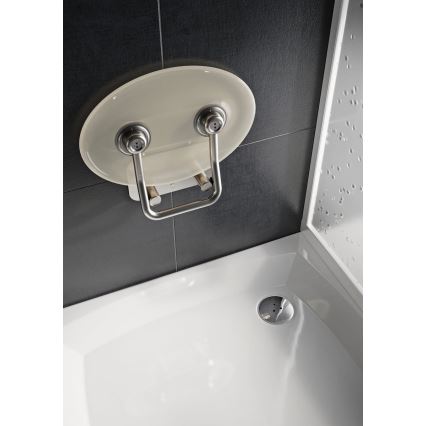 Ravak B8F0000048 - Siège de douche rabattable OVO en inox