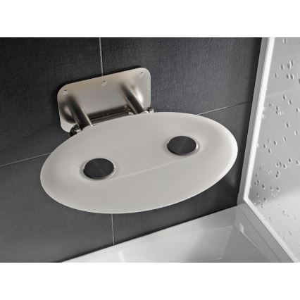 Ravak B8F0000049 - Siège de douche rabattable OVO inox