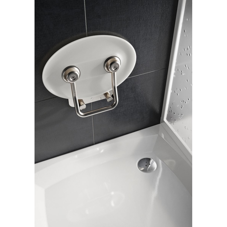 Ravak B8F0000049 - Siège de douche rabattable OVO inox