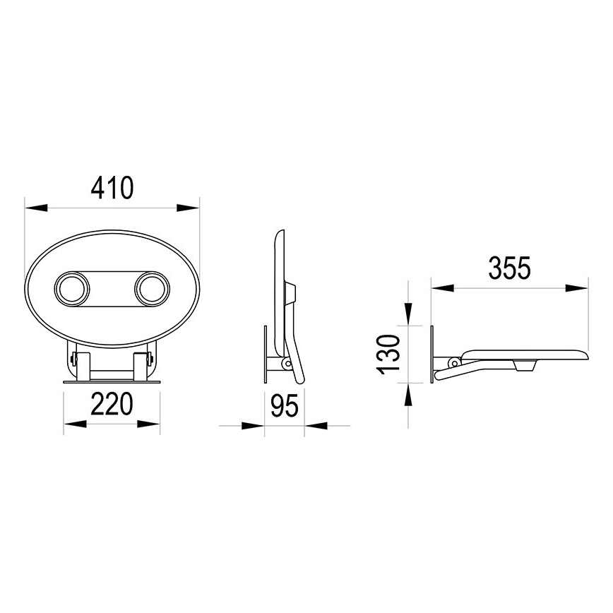 Ravak B8F0000049 - Siège de douche rabattable OVO inox