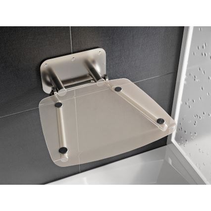 Ravak B8F0000051 - Siège de douche rabattable OVO en acier inoxydable