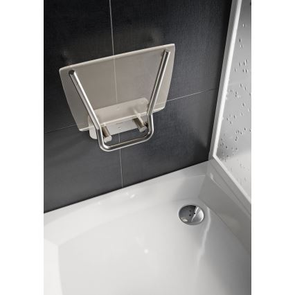 Ravak B8F0000051 - Siège de douche rabattable OVO en acier inoxydable
