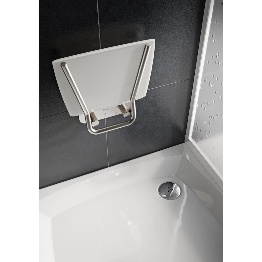 Ravak B8F0000052 - Siège de douche rabattable OVO en inox