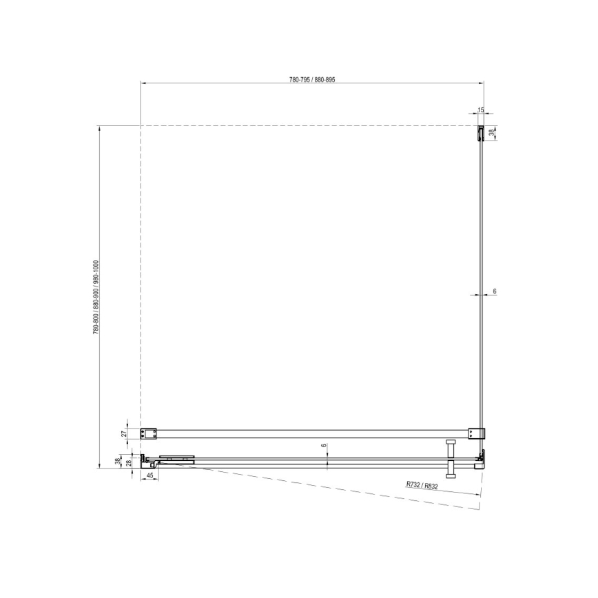 Ravak - Cabine de douche COOL 90x90 cm noire