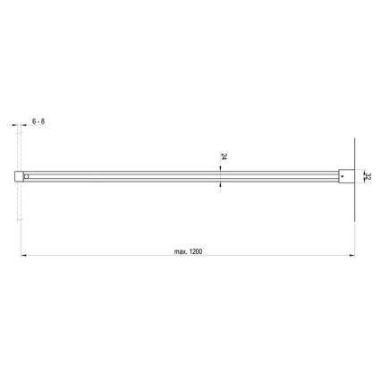 Ravak GWD01000A098 - Barre de stabilisation pour paroi de douche WALK-IN 120 cm, finition chrome brillant